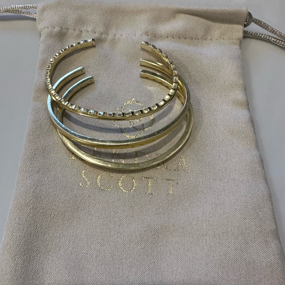 Kendra Scott Gold Cuff Bracelet Set of 3
